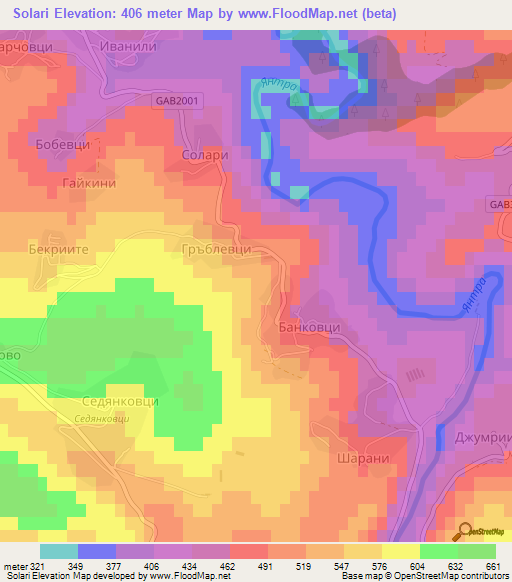 Solari,Bulgaria Elevation Map