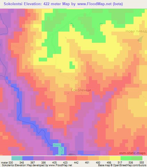 Sokolentsi,Bulgaria Elevation Map