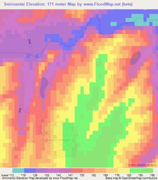 Smirnentsi,Bulgaria Elevation Map