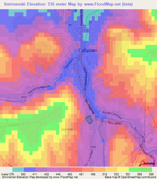 Smirnenski,Bulgaria Elevation Map