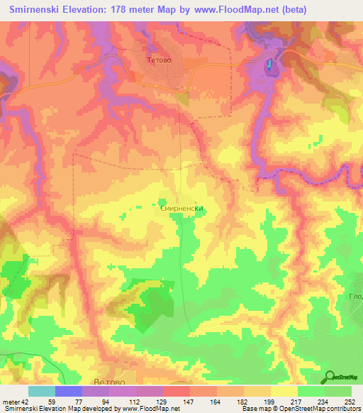 Smirnenski,Bulgaria Elevation Map
