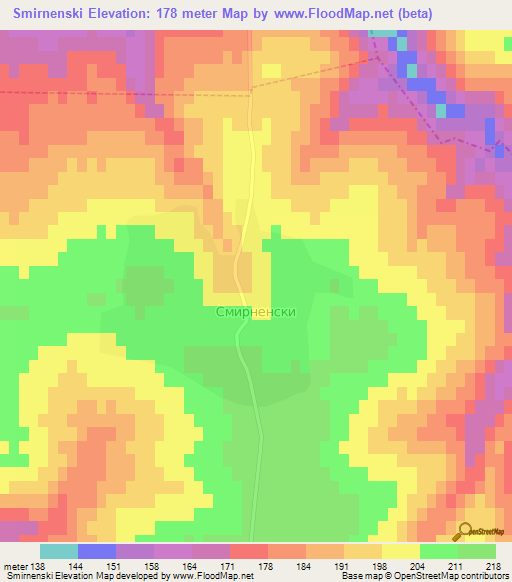 Smirnenski,Bulgaria Elevation Map
