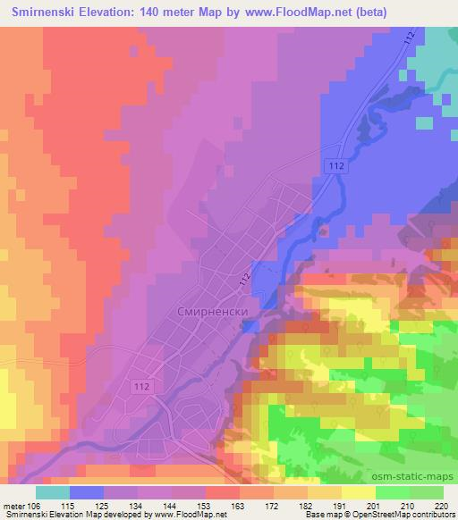 Smirnenski,Bulgaria Elevation Map