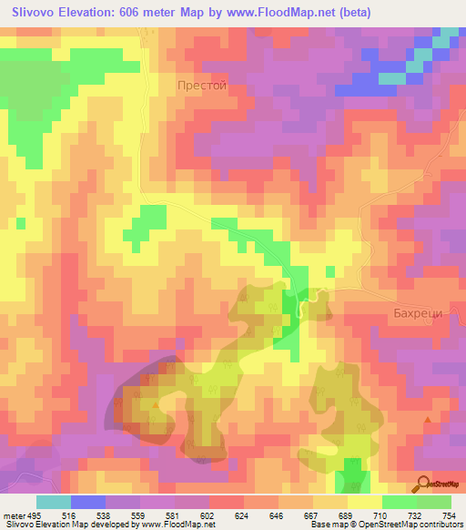 Slivovo,Bulgaria Elevation Map