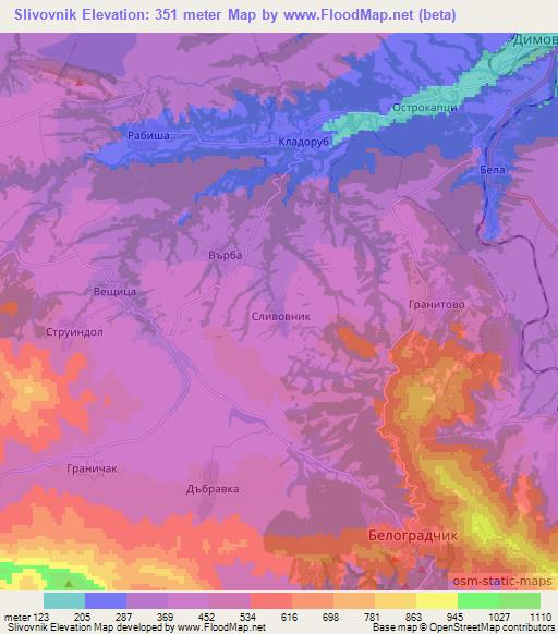 Slivovnik,Bulgaria Elevation Map