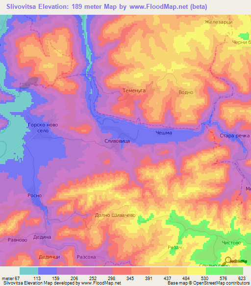 Slivovitsa,Bulgaria Elevation Map