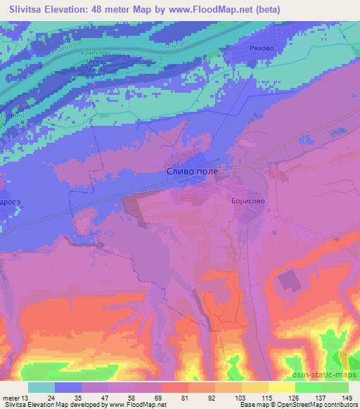 Slivitsa,Bulgaria Elevation Map