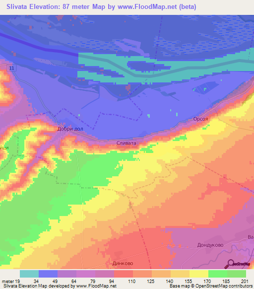 Slivata,Bulgaria Elevation Map
