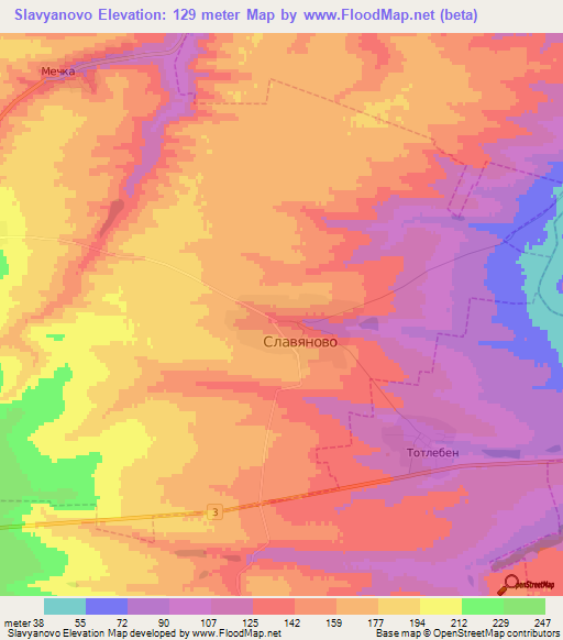 Slavyanovo,Bulgaria Elevation Map