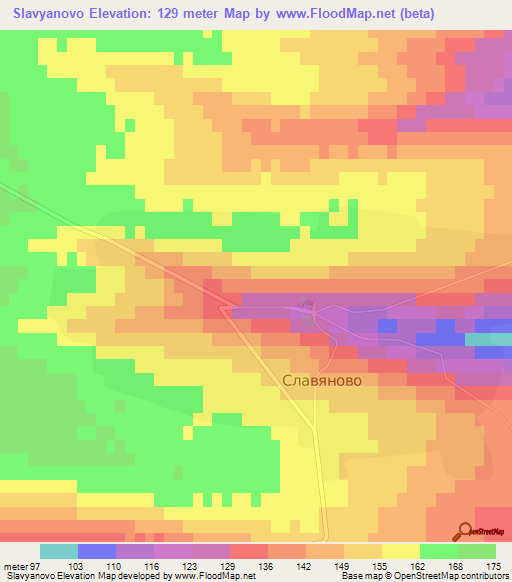 Slavyanovo,Bulgaria Elevation Map