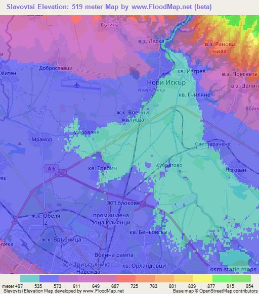 Slavovtsi,Bulgaria Elevation Map