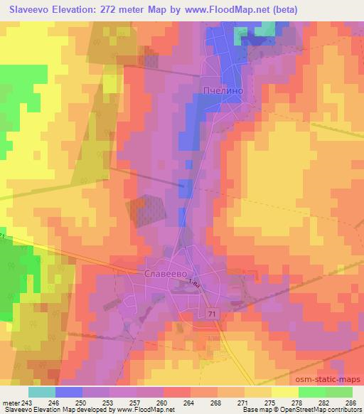 Slaveevo,Bulgaria Elevation Map