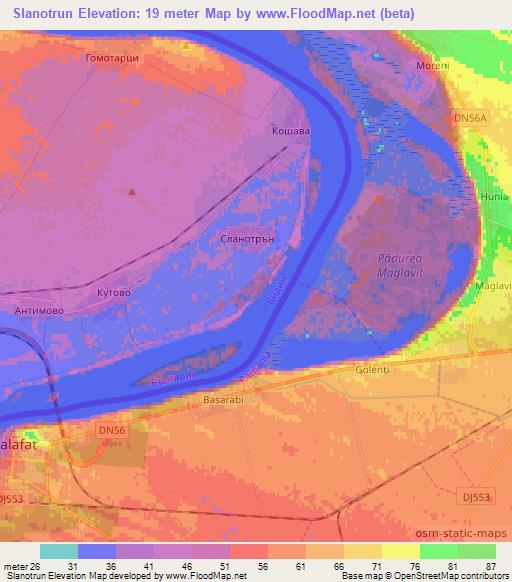 Slanotrun,Bulgaria Elevation Map