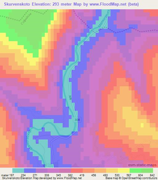 Skurvenskoto,Bulgaria Elevation Map