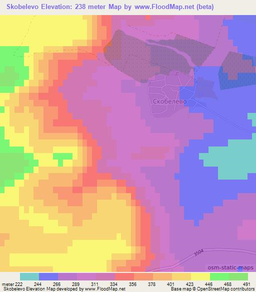 Skobelevo,Bulgaria Elevation Map