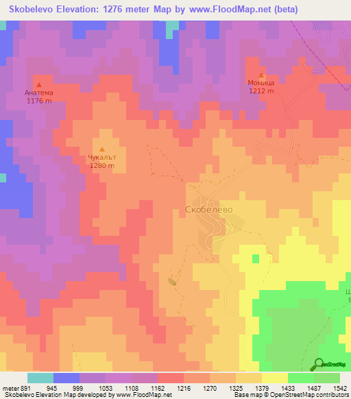 Skobelevo,Bulgaria Elevation Map