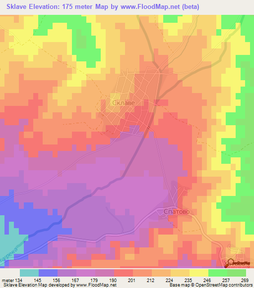 Sklave,Bulgaria Elevation Map