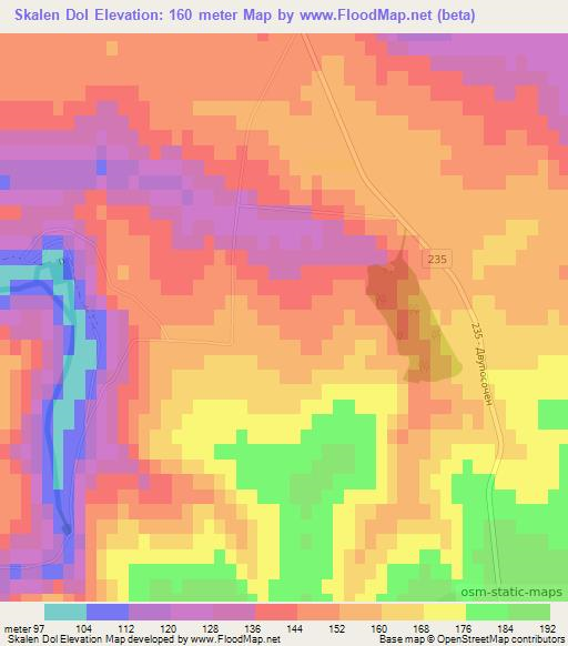 Skalen Dol,Bulgaria Elevation Map