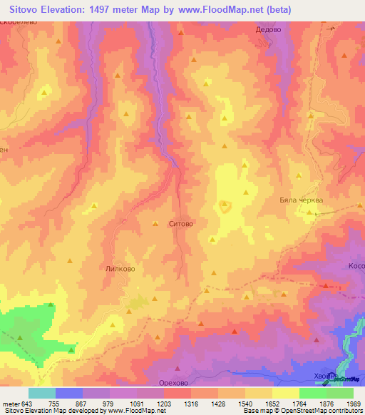Sitovo,Bulgaria Elevation Map