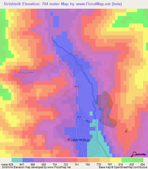 Sirishtnik,Bulgaria Elevation Map
