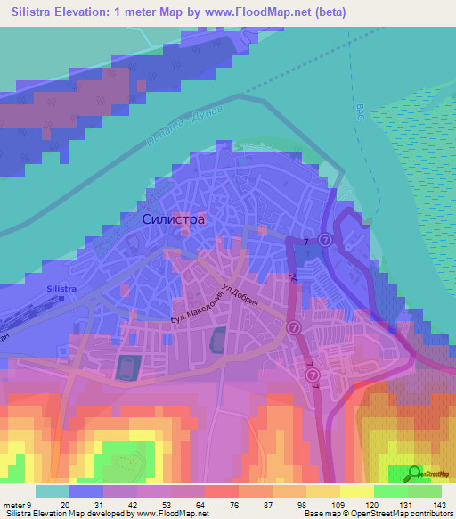 Silistra,Bulgaria Elevation Map