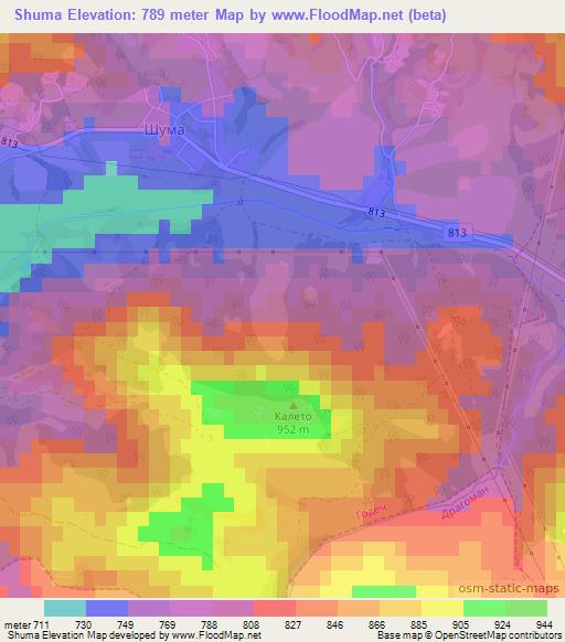 Shuma,Bulgaria Elevation Map