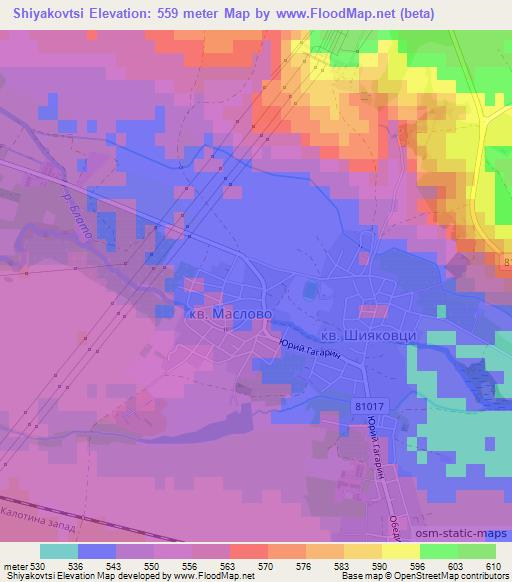 Shiyakovtsi,Bulgaria Elevation Map