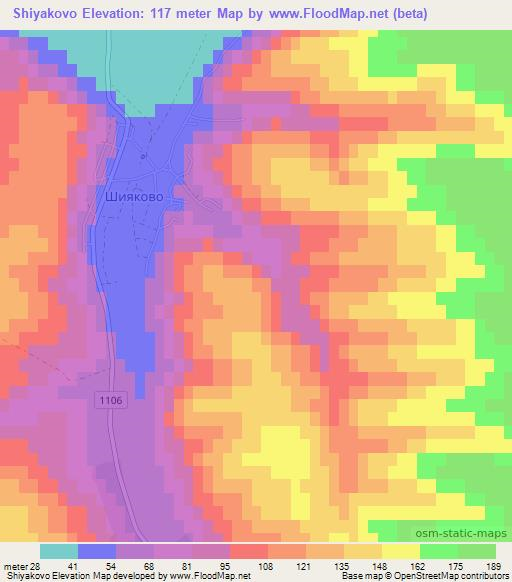 Shiyakovo,Bulgaria Elevation Map