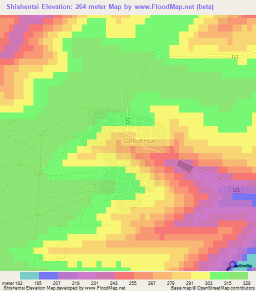 Shishentsi,Bulgaria Elevation Map
