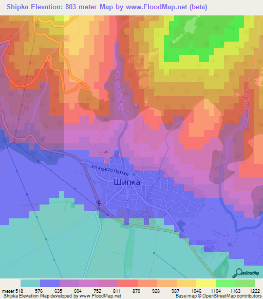 Shipka,Bulgaria Elevation Map