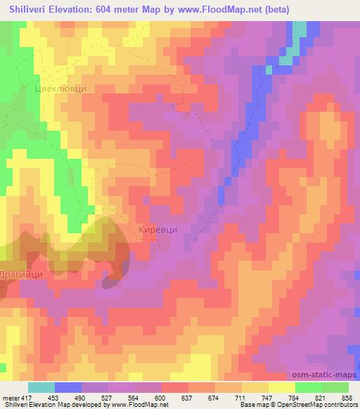 Shiliveri,Bulgaria Elevation Map