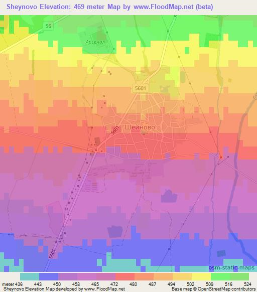 Sheynovo,Bulgaria Elevation Map