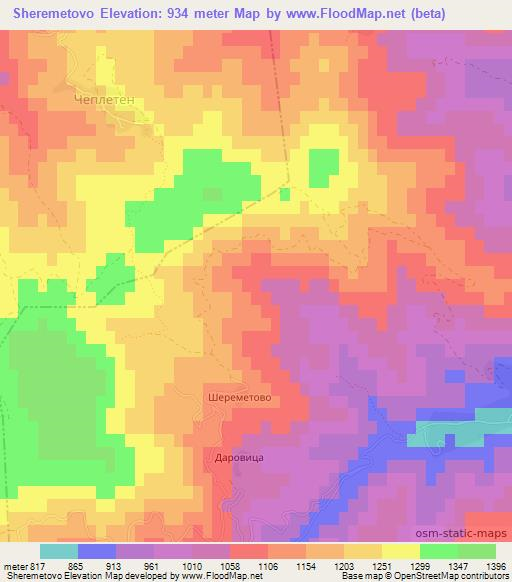 Sheremetovo,Bulgaria Elevation Map