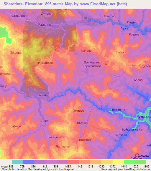 Sharotintsi,Bulgaria Elevation Map