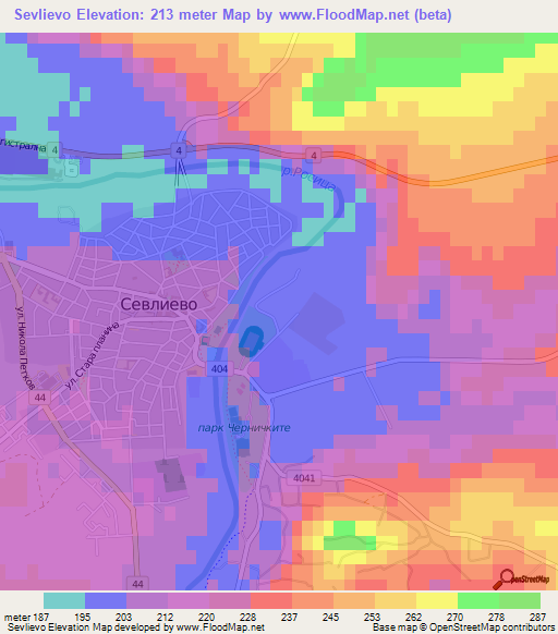 Sevlievo,Bulgaria Elevation Map