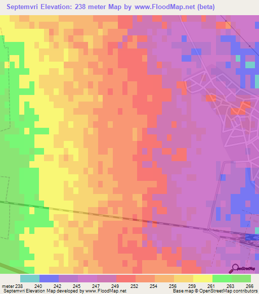 Septemvri,Bulgaria Elevation Map