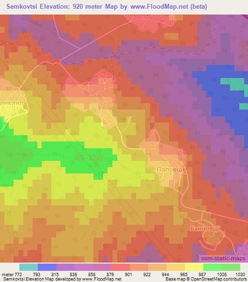 Semkovtsi,Bulgaria Elevation Map