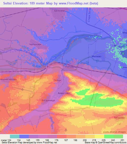 Seltsi,Bulgaria Elevation Map