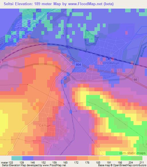 Seltsi,Bulgaria Elevation Map
