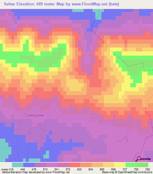 Seltse,Bulgaria Elevation Map