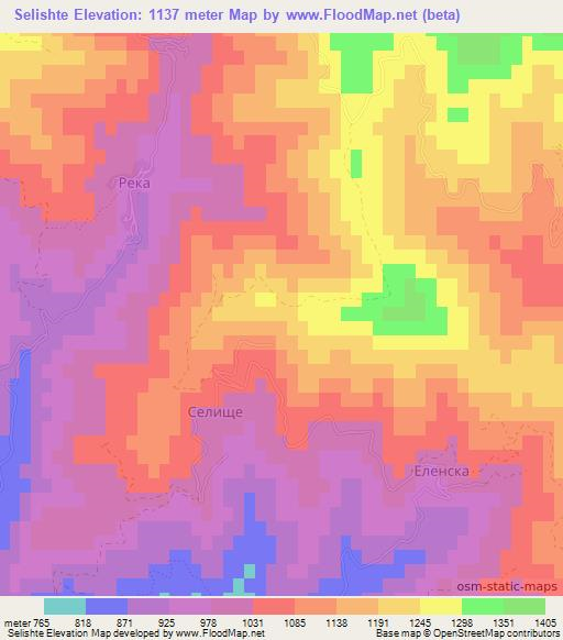 Selishte,Bulgaria Elevation Map