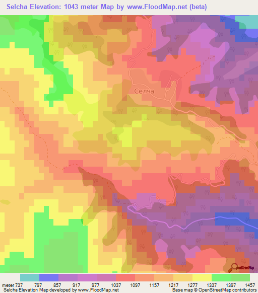 Selcha,Bulgaria Elevation Map