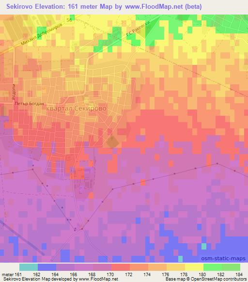 Sekirovo,Bulgaria Elevation Map