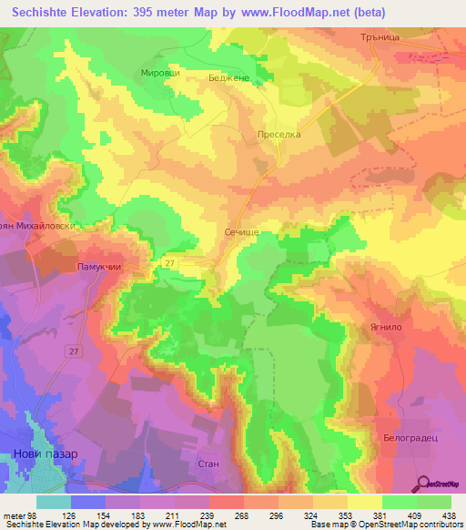 Sechishte,Bulgaria Elevation Map