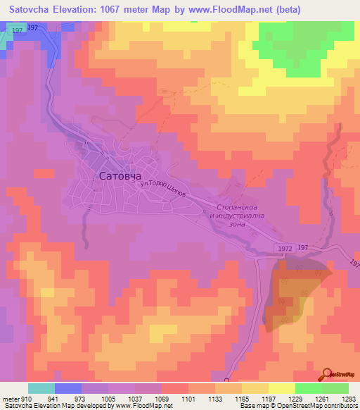 Satovcha,Bulgaria Elevation Map