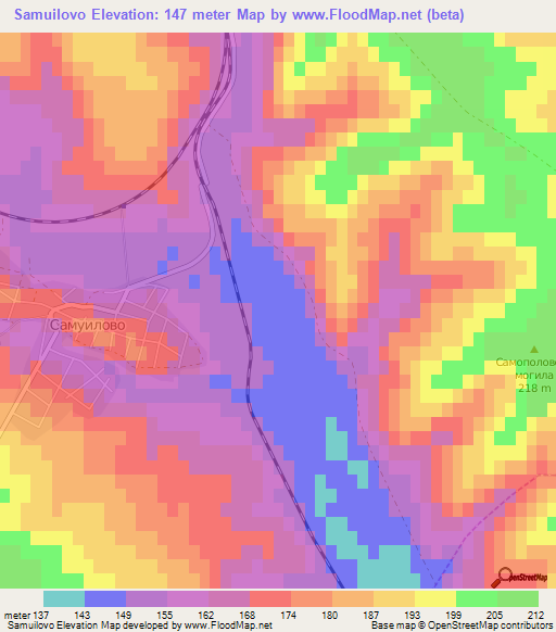 Samuilovo,Bulgaria Elevation Map