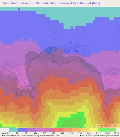 Samuilovo,Bulgaria Elevation Map