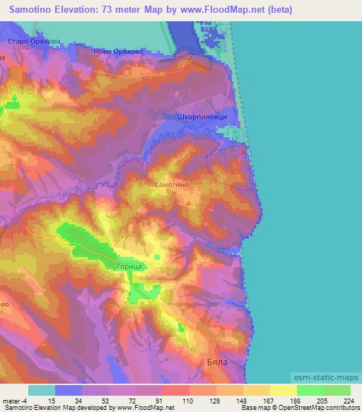 Samotino,Bulgaria Elevation Map