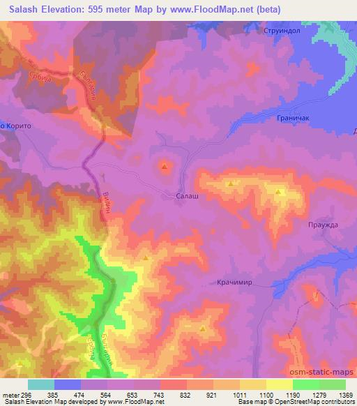 Salash,Bulgaria Elevation Map
