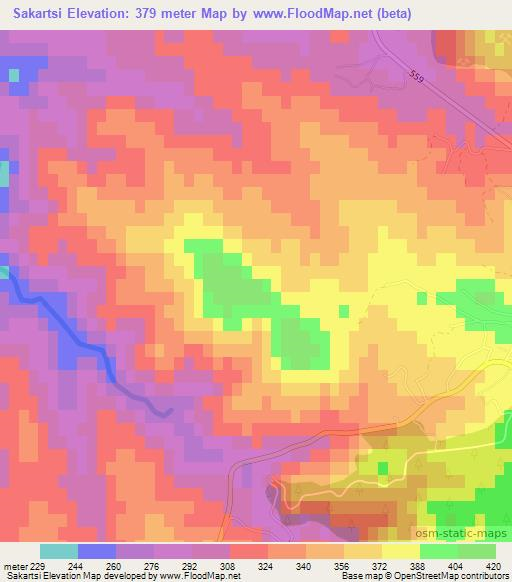 Sakartsi,Bulgaria Elevation Map